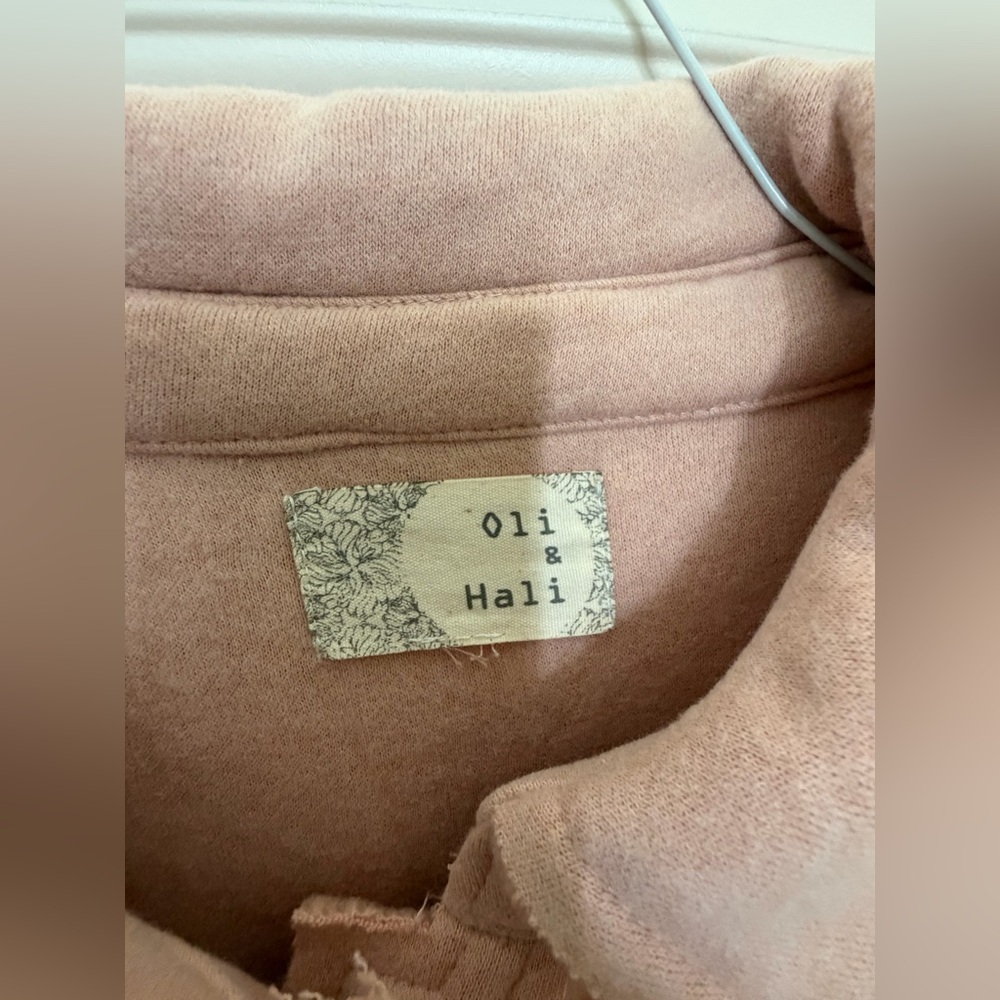 Oli & Hali Long Button-Front Shacket in Dusty Rose - Picture 2 of 6